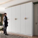 Ver imagem 2 de Guarda-Roupa Casal 100% MDF BP 6 Portas 4 Gavetas Asti Branco