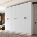 Ver imagem 1 de Guarda-Roupa Casal 100% MDF BP 6 Portas 4 Gavetas Asti Branco