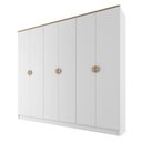 Ver imagem 3 de Guarda-Roupa Casal 100% MDF BP 6 Portas 4 Gavetas Asti Branco
