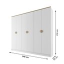 Ver imagem 5 de Guarda-Roupa Casal 100% MDF BP 6 Portas 4 Gavetas Asti Branco