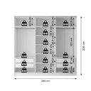 Ver imagem 4 de Guarda-Roupa Casal 100% MDF BP 6 Portas 4 Gavetas Asti Branco
