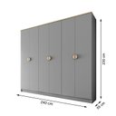 Ver imagem 5 de Guarda-Roupa Casal 100% Mdf Bp 6 Portas 4 Gavetas Asti