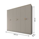 Ver imagem 5 de Guarda-Roupa Casal 100% MDF BP 6 Portas 4 Gavetas Asti Bege/Panna