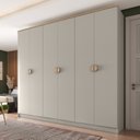 Ver imagem 1 de Guarda-Roupa Casal 100% MDF BP 6 Portas 4 Gavetas Asti Bege/Panna