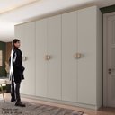 Ver imagem 2 de Guarda-Roupa Casal 100% MDF BP 6 Portas 4 Gavetas Asti Bege/Panna