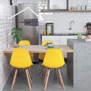 Ver imagem 6 de Conjunto com 2 Cadeiras Eames Amarela - Base Madeira Natural