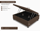 Ver imagem 2 de Base Box Baú Solteiro 78x188 Suede Marrom