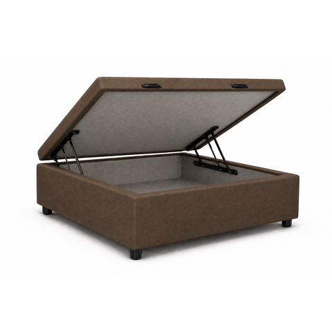 Base Box Baú Solteiro 78x188 Suede Marrom