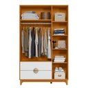 Ver imagem 3 de Guarda-Roupa 3 Portas e 2 Gavetas Branco/Ipê Cinamomo