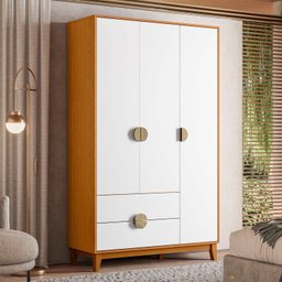 Guarda-roupa 3 Portas e 2 Gavetas 195x120x47 Cm - 1
