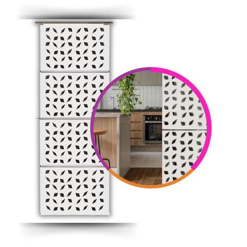 Painel Biombo Divisória de Ambiente Decorativo Fixo 80x2,86m - Vazado - Branco