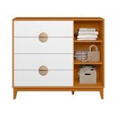 Ver imagem 4 de Cômoda Sapateira 1 Porta e 4 Gavetas Branco/Cinamomo