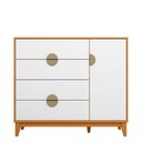 Ver imagem 5 de Cômoda Sapateira 1 Porta e 4 Gavetas Branco/Cinamomo