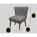 Ver imagem 2 de Cadeira Pétala Flor para Sala de Estar Penteadeira Salão Suede Cinza Claro