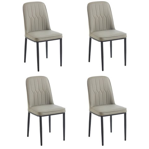 Conjunto com 4 Cadeiras V1006 90x44x53 cm Bege/Nude
