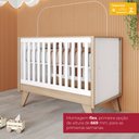 Ver imagem 5 de Conjunto Quarto de Bebê com Berço Mini Cama 3 em 1 + Cômoda com Nicho Decorativo Branco/Jequitibá HP Retrô Confete