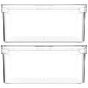 Ver imagem 6 de Kit 2 Organizadores de Geladeira 5l Porta Frutas Legumes Vegetais com Respiradouro Clear Fresh ou