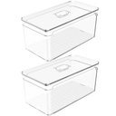 Ver imagem 1 de Kit 2 Organizadores de Geladeira 5l Porta Frutas Legumes Vegetais com Respiradouro Clear Fresh ou