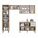 Ver imagem 2 de Lavanderia Modulada com 2 Armários Aereos, 1 Balcão e 1 Armário Multiuso Glória Bege/Castanho/Off White