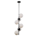 Ver imagem 1 de Pendente Petit Poa Cromo Negro e Branco (d)31cm (a)140cm 6xe27 Bolinha 30w - Sq004b