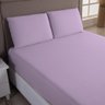 Jogo de Lençol Casal 3 Peças 100% Algodão Malha Penteada:lilás - 3