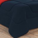 Ver imagem 3 de Kit Edredom Malha 100% Algodão Gran Moratta 2 Peças Solteiro - Azul Marinho-vermelho