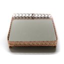 Ver imagem 3 de Bandeja Luxo Ouro Rose Retangular Metal Com Espelho17X20