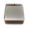 Bandeja Luxo Ouro Rose Retangular Metal Com Espelho17X20 - 6