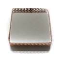 Ver imagem 6 de Bandeja Luxo Ouro Rose Retangular Metal Com Espelho17X20
