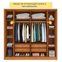 Ver imagem 4 de Quarto Completo 1 Guarda-Roupa com Espelho 1 Cômoda Ripado Nova York e 1 Cama Casal Mônaco Espresso Bege/Cinamomo