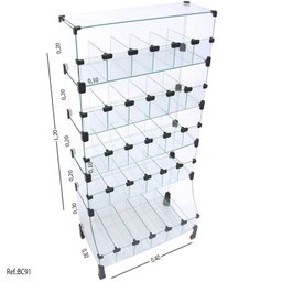 Baleiro Expositor Modulado em Vidro - 0,40 X 1,20 X 0,30 - 2