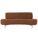 Ver imagem 2 de Sofá Orgânico 2 Lugares 150cm Argos Pés Ouro Fosco Linho Terracota - Nexta Casa