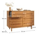 Ver imagem 4 de Cômoda 6 Gavetas Casal Grande Madeira Freijó Tecca Idimex