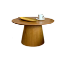 Ver imagem 3 de Mesa Cone de Centro Oval 70x50 cm Base laminada em Madeira Freijó Tampo Freijó - Marrom