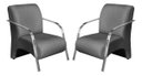 Ver imagem 3 de Conjunto Sevilha 2 Poltronas + 1 Namoradeira Braço Metal Decoração Recepção Sala - Linho Cinza