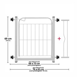 Grade Portão Proteção Pet Cachorro Criança Cães:branco - 3
