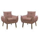 Ver imagem 1 de Kit 2 Poltrona Decorativa Sala de Estar Escritório Quarto Rosa Prime