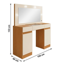 Ver imagem 4 de Penteadeira Camarim com Espelho com LED 2 Gavetas Studio Bege Cinamomo Off White