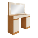 Ver imagem 3 de Penteadeira Camarim com Espelho com LED 2 Gavetas Studio Bege Cinamomo Off White