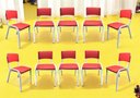 Ver imagem 1 de Kit 10 Cadeiras Iso Infantil Vermelho Brinquedoteca Escola Creche Igreja Empilhavel