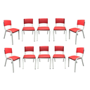 Ver imagem 2 de Kit 10 Cadeiras Iso Infantil Vermelho Brinquedoteca Escola Creche Igreja Empilhavel
