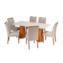Ver imagem 3 de Conjunto Mesa Fortaleza com 6 Cadeiras Madeira, Estofada e Bordada Liz Authentic Espresso Móveis Cin