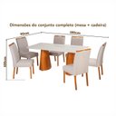 Ver imagem 4 de Conjunto Mesa Fortaleza com 6 Cadeiras Madeira, Estofada e Bordada Liz Authentic Espresso Móveis Cin