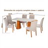 Conjunto Mesa Fortaleza com 6 Cadeiras Madeira, Estofada e Bordada Liz Authentic Espresso Móveis  - 4