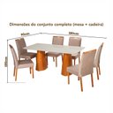 Ver imagem 4 de Conjunto Mesa Fortaleza com 6 Cadeiras Madeira e Estofada Bella Authentic Espresso Móveis Bege/Champ
