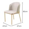 Conjunto Mesa de Jantar Barcelona Off White Base Dourado 1,20m com 4 Cadeiras Aurora - 3
