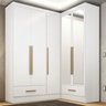 Quarto Modulado De Canto 3 Peças 5 Portas 2 Gavetas com Espelhos Smart Plus - 1