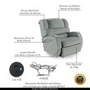 Ver imagem 3 de Poltrona do Papai Sala de Cinema Reclinável Kylie Power Touch USB PU Cinza G23 Gran Belo Kylie Poltr