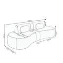 Ver imagem 4 de Sofá Sala de Estar Modulado França 325cm com Encosto Articulável Mesa Central e Almofadas Pu Preto G