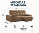 Ver imagem 2 de Sofá Retrátil e Reclinável com Molas Itália 1,50m - Castor